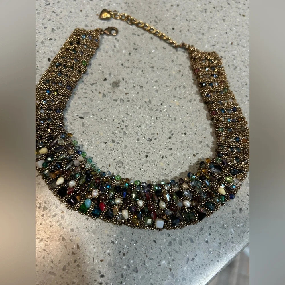 Elegant Multicolor Beaded Chunky Necklace choker